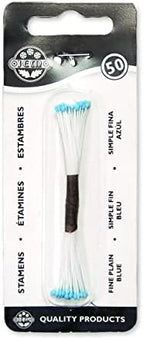 JEM Plain Stamen Fine Blue Handmade For Flower Making (Set Of 50), Standard