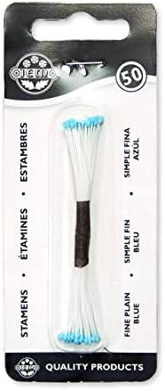 JEM Plain Stamen Fine Blue Handmade For Flower Making (Set Of 50), Standard