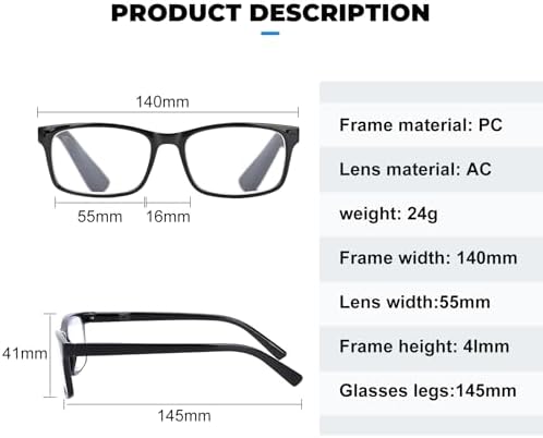 Reading Glasses,8 Pack Reading Glasses Blue Light Blocking for Men Women,Anti Eyestrain/Dryness/UV Lightweight Readers