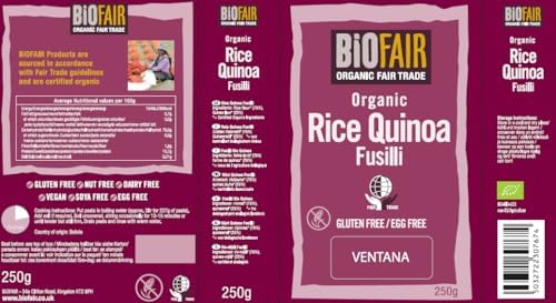 BIOFAIR Organic Fair Trade Quinoa Fusilli, 250 GR