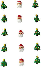 Christmas Sprinkles Icing Decoration for Cupcake Decorating, Christmas Tree Cake Decoration, Edible Santa Claus Cake Cupcake Topper for Baking Cookie Ice Cream Candy Decoration