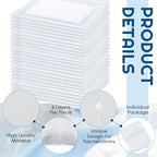 Timgle 200 Pcs 2" x 2" Split Gauze Pads 6 Ply Split Drain Sponge Gauze Non Woven Slit Bandage Sponges with 2 Roll of Tape for Wound Care Tubes Drains Supplies