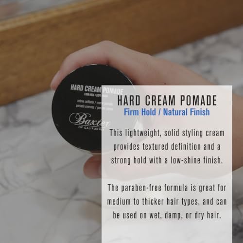 Baxter of California Hard Cream Pomade for Men | Natural Finish | Firm Hold | Hair Pomade