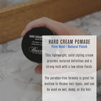 Baxter of California Hard Cream Pomade for Men | Natural Finish | Firm Hold | Hair Pomade