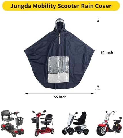 Mobility Scooter Rain Cover for Riding, Mobility Scooter Accessories, Electric Scooter Cover Waterproof Outdoor Poncho Accessories, Enclosed Mobility Scooters for You, Protect from Rain Snow and Sun