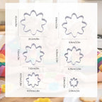 6pcs Metal Daisy Floral Cookie Cutters Set, Stainless Steel Five Petal Flower Shaped Summer Biscuit Shaper Molds Stamp Tool for Baking Fondant Sandwich Making Cake(Style A)