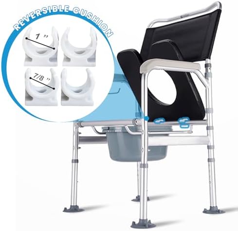 PU Commode Seat Cushion with Sponge Padded,C Shape Waterproof Soft Pad,Suitable for Bedside Commode Chairs,Raised Toilet Seats(Black)