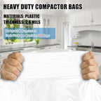 Miumoon 30-pack Trash Compactor Bags with Pre-punched Holes for Attaching, 2.6 mils Heavy Duty Trash Compactor Bags, Fits 15-inch Rectangular Drawer Compactors, Twist Ties Included, White
