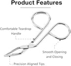 3-Piece Tweezers Set Scissor Handle Slant Tip Eyebrow Tweezers Eyebrow Plucker Tweezers for Facial Hair Removal Includes Black, Silver, & Rose Pink