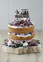 Golf Wedding Cake Topper, Funny Golf Theme Wedding Cake Topper - Groom Run Ahead and Bride Rides Golf Cart Chased