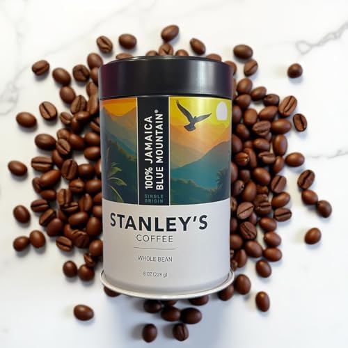 Stanley's Coffee - 100% Jamaica Blue Mountain Coffee, Authentic Whole Bean, Medium Roast, Certified Single Origin Gourmet Jamaican Coffee Beans, Premium Gift for Coffee Lovers, 8oz