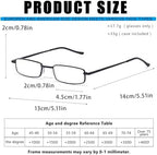 Viseng Slim Mini Metal Reading Glasses Compact Lightweight Portable Readers with Glasses Case for Reading Case +1.0 Black+Gold+Silver