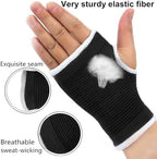 Palm Brace Wrist Compression Sleeves, Everyday Use Wrist Brace, Compression Carpal Tunnel for Wrist Pain Relief, Fitness Gloves, Sports compression Glove, Wrist guard for Men and Women (White edged Black)
