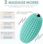 Vibrating Massage Ball for Muscle Recovery, Silicone Myofascial Massage Ball, Plantar Fasciitis Relief,Hip & Psoas Release, Deep Tissue & Trigger Point Roller for Neck, Back, Foot (Blue)