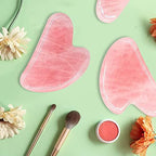 Gua Sha Massage Tool Rose Quartz Jade Facial Tool for Neck Body SPA Acupressure Scraping Massage Trigger Point Treatment