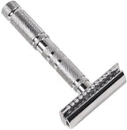 Parker A1R TRAVEL SAFETY RAZOR - Compact 4-Piece Double Edge Safety Razor with Protective Leather Case - Ideal for Everyday Use - Iconic Brand