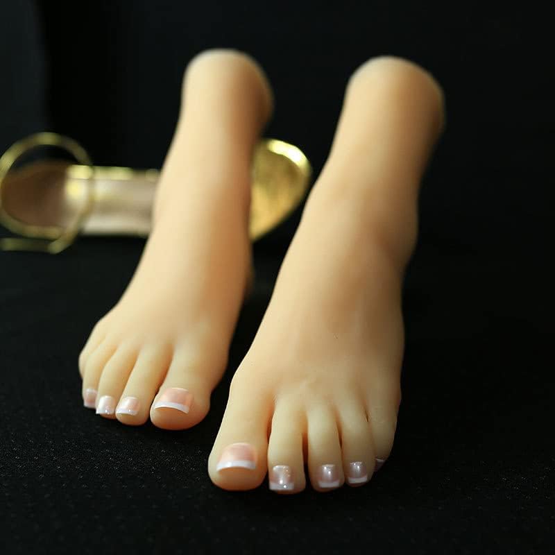 Silicone Mannequin Foot, 1 Pair Realistic TPE Foot Model Liquid Silicone Lifelike Female Foot,for Drawing Reflexology Massage Practice