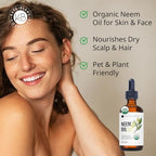 Kate Blanc Cosmetics Neem Oil for Skin, Hair & Face. Safe for Dog, Plants, Scalp (4oz, Organic, Cold Pressed, Concentrate)