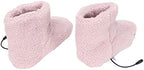 Heated Foot Warmer Shoes, USB Charging Electric Plush Warming Shoes with Soft Lining and Non Slip, for Cold Winter Home and car use (Pink)