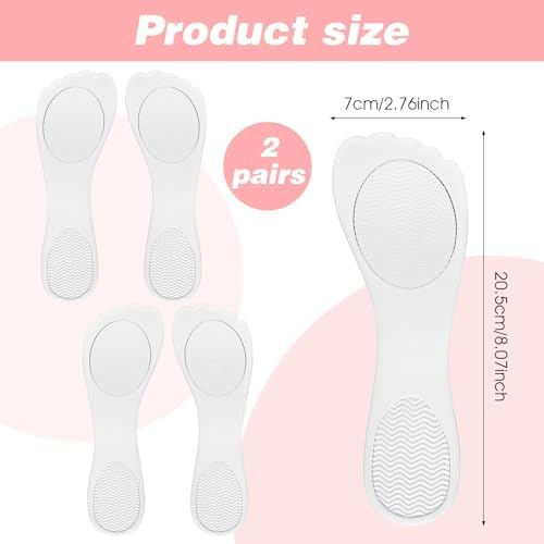 2 Pair Gel High Heel Inserts for Women, 3/4 Length Clear Shoe Inserts for Women, Comfort Pads Non-Skidding Adhesive Shoe Support Cushion Insoles for High Heels for Sandals Flats Boots Pumps