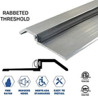 Mill Aluminum High Rabbeted Threshold/Saddle with Solid Rubber Extrusion (3465MA), FH #10 x 1-1/2'' Supplied, (3-11/16'' W x 1/2'' H x 72'' L)