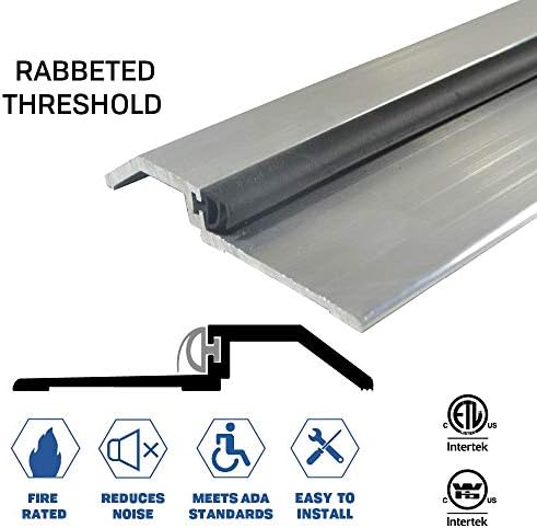 Mill Aluminum High Rabbeted Threshold/Saddle with Solid Rubber Extrusion (3465MA), FH #10 x 1-1/2'' Supplied, (3-11/16'' W x 1/2'' H x 36'' L)