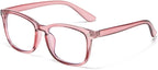 Stylish Computer Readers Presbyopic Glasses Blue Light Blocking Reading Glasses Anti Eyestrain Flat Light Mirror (Color : Pink, Size : +200)