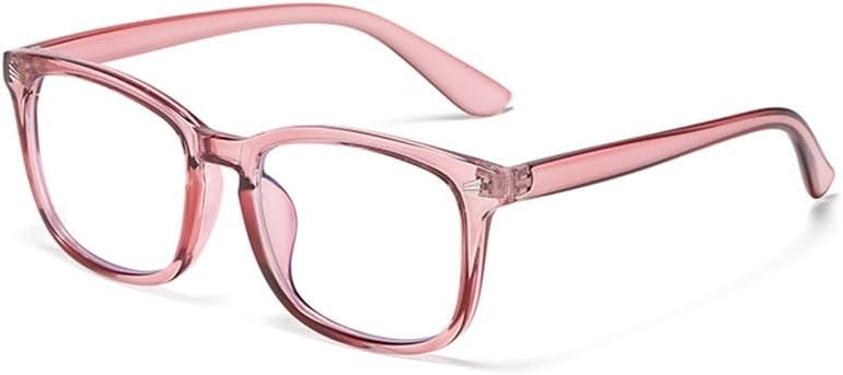 Stylish Computer Readers Presbyopic Glasses Blue Light Blocking Reading Glasses Anti Eyestrain Flat Light Mirror (Color : Pink, Size : +200)