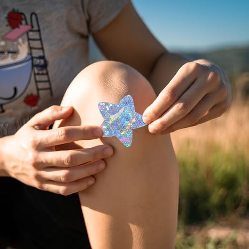 50pcs Glitter Star Breathable Care Patches for All Ages Lightweight Portable Flexible Comfortable Protection Scrapes