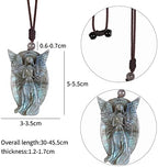 Nupuyai Hand-Carved Natural Labradorite Necklace for Unisex, Irregular Healing Labradorite Crystal Stone Pendant with Adjustable Cord, 18-31"