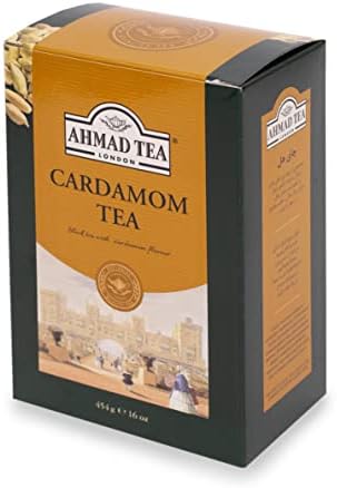 Ahmad Tea Black Tea, Cardamom Loose Leaf, 454g - Caffeinated & Sugar-Free