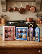 Mrs Bridges Tall Triple Gift Set, Strawberry Preserve with Champagne, Lemon Curd and Fine Cut Marmalade