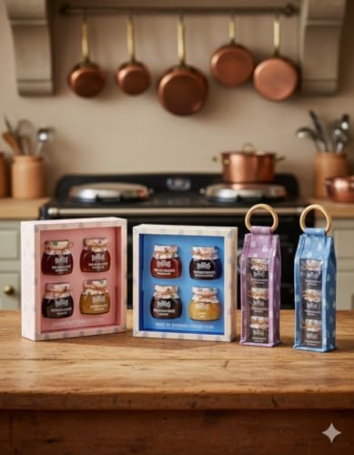 Mrs Bridges Tall Triple Gift Set, Strawberry Preserve with Champagne, Lemon Curd and Fine Cut Marmalade