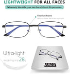 Eyekepper UV Protection Progressive Reading Glasses 3 Levels Multifocus Readers Men Women Bendable Memory Frame (Gunmetal, +3.00)