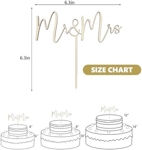 Mr & Mrs Wood Cake Topper, Bride and Groom Cake Topper Wedding Anniversary Bridal Shower, Engagement Party Decorations, Wedding Decoration, Perfect Keepsake(Design 01)