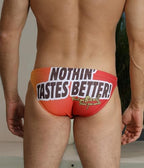 EASEJUICY Mens Bikini Swimwear Sexy Swimsuit Gradient Design Swim Briefs with Drawstring Low Waist Bathing Suit