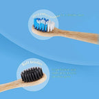 The Humble Co Bamboo Electric Toothbrush Heads Compatible with Philips Sonicare Toothbrushes - Replacement Toothbrush Heads with Soft Bristles - Dental Oral Care & Hygiene - Charcoal Infused Bristles