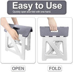 Shower Stool for Shaving Legs, 1 Pack Foot Rest Folding Stool Step to Shave Legs Shaving for Inside Shower Foldable Small Waterproof Plastic Corner Gray White