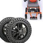 1 Pair of 10inch Power Wheelchair Front Wheels, 10×1.50 Solid Tires, Wheelchair Wheels, Bearing: 12mm, Wheelchair Walker Replacement Parts