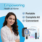 HSLPM-102 Portable Cholesterol Testing Kit Home Use 4 in 1 TC HDL LDL Triglyceride Blood Lipid Analysis Meter Device Quick Results Easy to Use with 10Pcs Strips Lancets Droppers