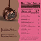 Nutic Dark Chocolate Covered Cranberries - 2LB, Tempting Chocolate-Engulfed Fruit for Holidays and Everyday Treats - Made in the USA - (Pack of 1)