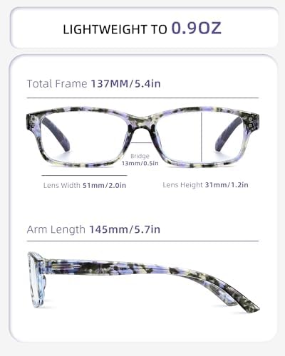 JOLISU Reading Glasses for Women Men - 5 Pack Ladies Stylish Readers Computer Eyeglasses W/Spring Hinge - Blue Light Blocking Glasses Anti Eyestrain 1.50