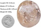 mookaitedecor Polished Cherry Blossom Agate Worry Stone Pocket Palm Stones Crystal Healing Gemstone Home Decor, Irregular Shape,1.96-3.14 Inch
