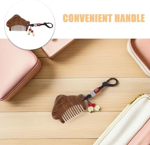 2pcs Sandalwood Wood Carved Comb Set, Anti-static Hair Detangling Scalp Massage Pocket Combs for Travel, Handmade Vintage Wooden Hair and Beard Styling Tools for Men and Women