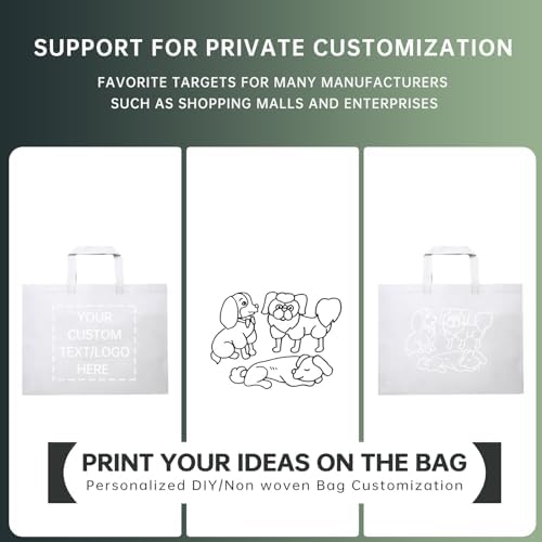 100 Reusable Shopping Bags custom bags with logo-Ideal for Company Promotions, commercial advertising,grocery bags