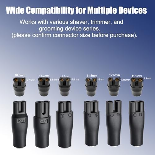 Shaver Trimmer Charger Cord Replacement,Compatible with Electric Hair Clippers, Beard Trimmers Charger, Shavers, Beauty Instruments. – 7-in-1 USB to DC 5V Charging Cable 6 Charging Tips