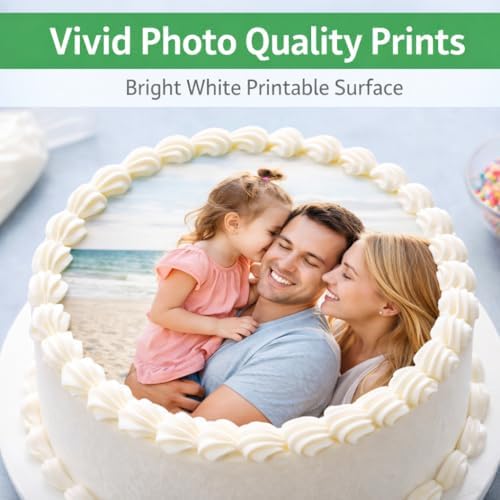 Oasis Supply Ultra Flexible Edible Icing Sheets – 12 Premium Frosting Sheets 8.5 x 11 Printable Edible Paper for Edible Ink Printers, Cake Toppers, Edible Images & Photo Cakes – Bright White Print Surface – Made in USA