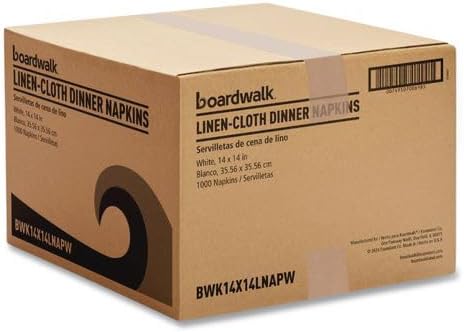 Boardwalk Linen-Feel Dinner Napkins, 1000 Count, 1-Ply, 16"x 16, White, Premium Disposable, Flat, Crease-Free, Made in the USA