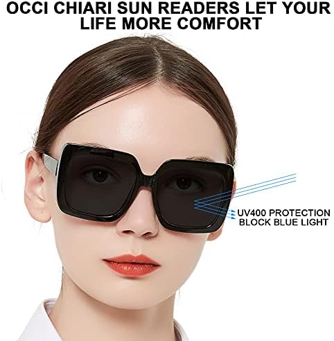 OCCI CHIARI Sunglasses Reading Glasses Sunglass Readers for Women Large Frame 2.5 UV Protection Outdoor 1.0 1.25 1.5 1.75 2.0 2.25 2.5 2.75 3.0 3.5