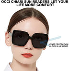 OCCI CHIARI Sunglasses Reading Glasses Sunglass Readers for Women Large Frame 2.5 UV Protection Outdoor 1.0 1.25 1.5 1.75 2.0 2.25 2.5 2.75 3.0 3.5